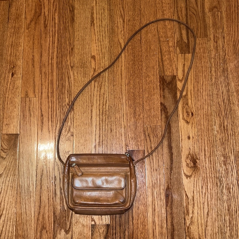 Fossil Brown Leather Shoulder Bag Purse Women’s OS